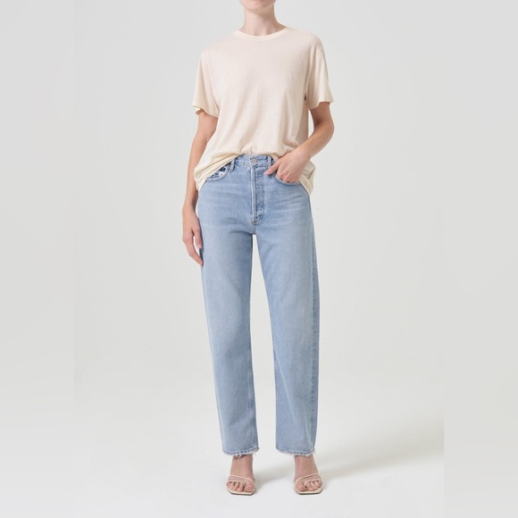 AGOLDE 90's Mid Rise Loose Fit in Snapshot 100% Organic Cotton Sz 24 - Picture 1 of 7